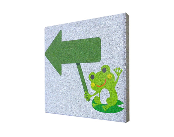ガーデンサイン 平板ブロック「カエル矢印」